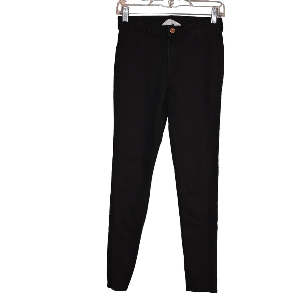 H&M Skinny Fit Mid Waist Black Skinny Jeans Size 18